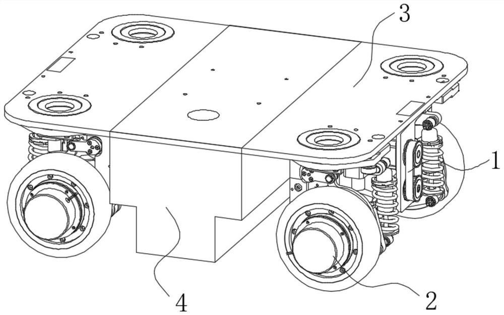 A steering mechanism, steering wheel train device, mobile chassis and construction robot