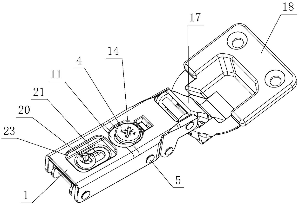 Simple and convenient adjustment structure of furniture hinge