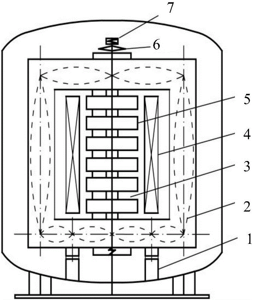 Short-circuit winding based vibration suppression method of iron core reactor