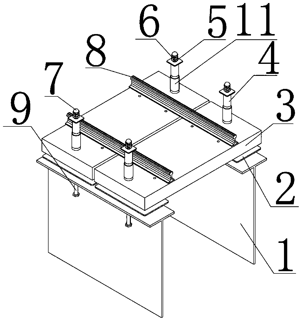 Fully-prefabricated assembly type rail structure on steel truss beam