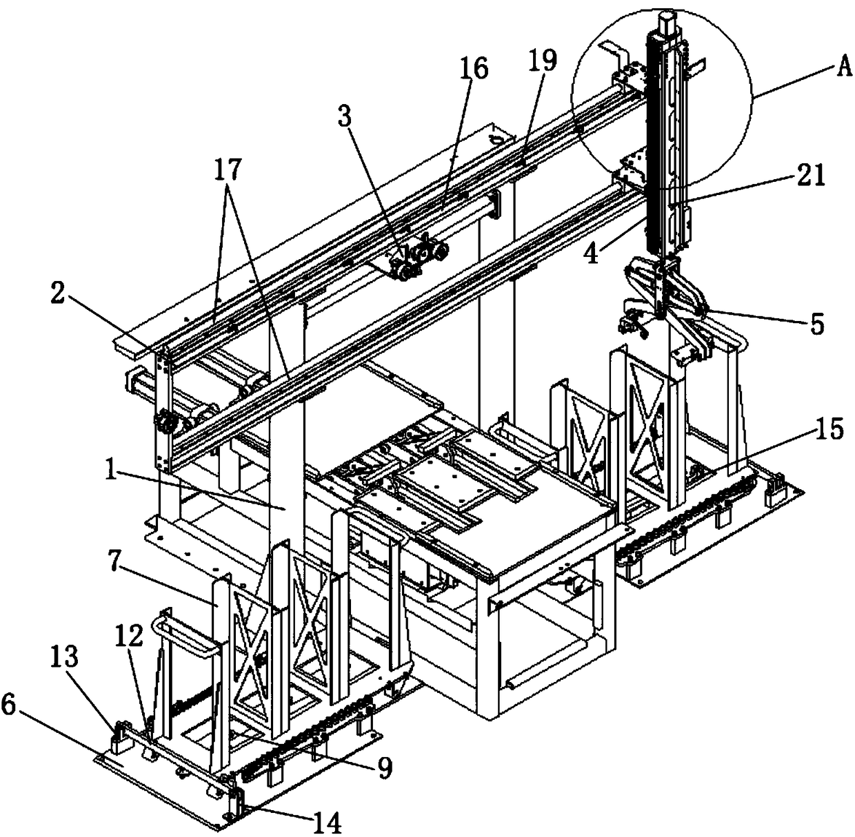 A device for automatically picking and placing push plates