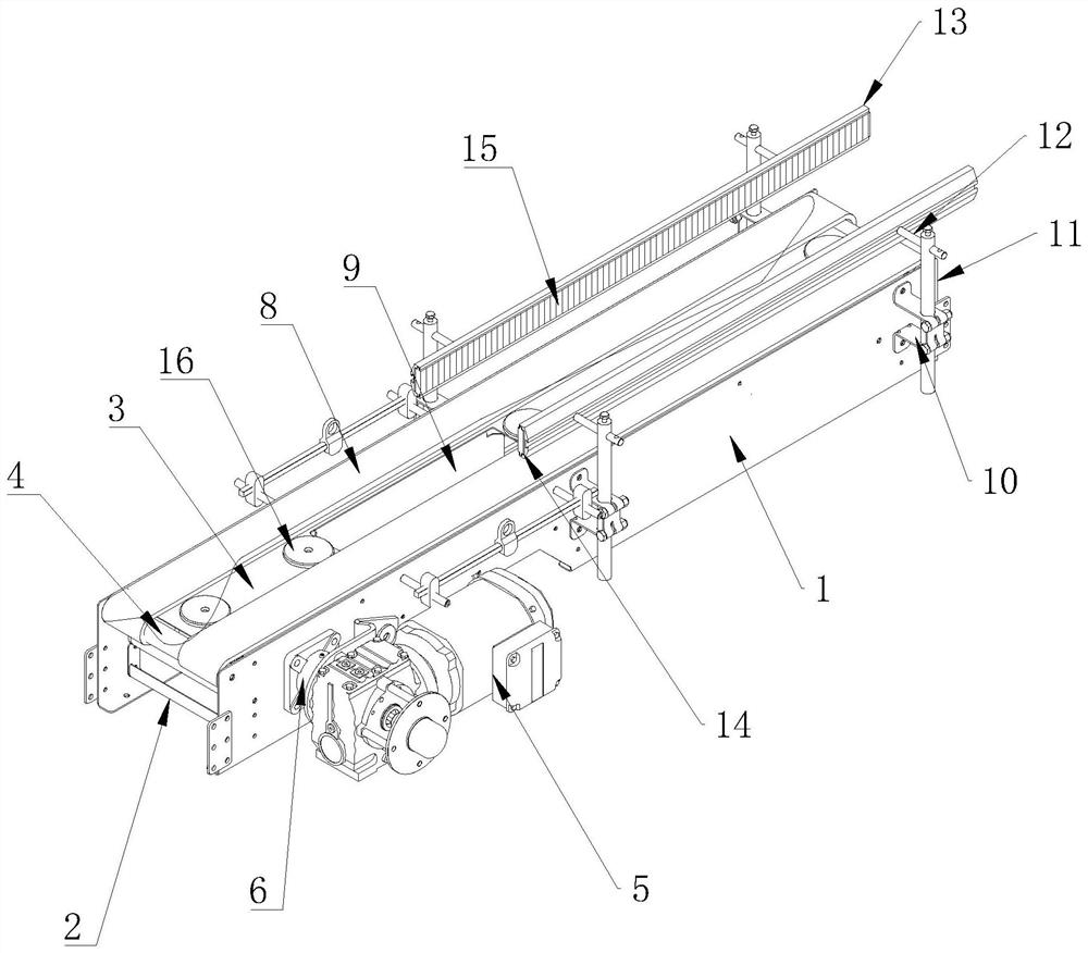 Outlet conveying belt assembly of belt bonding machine