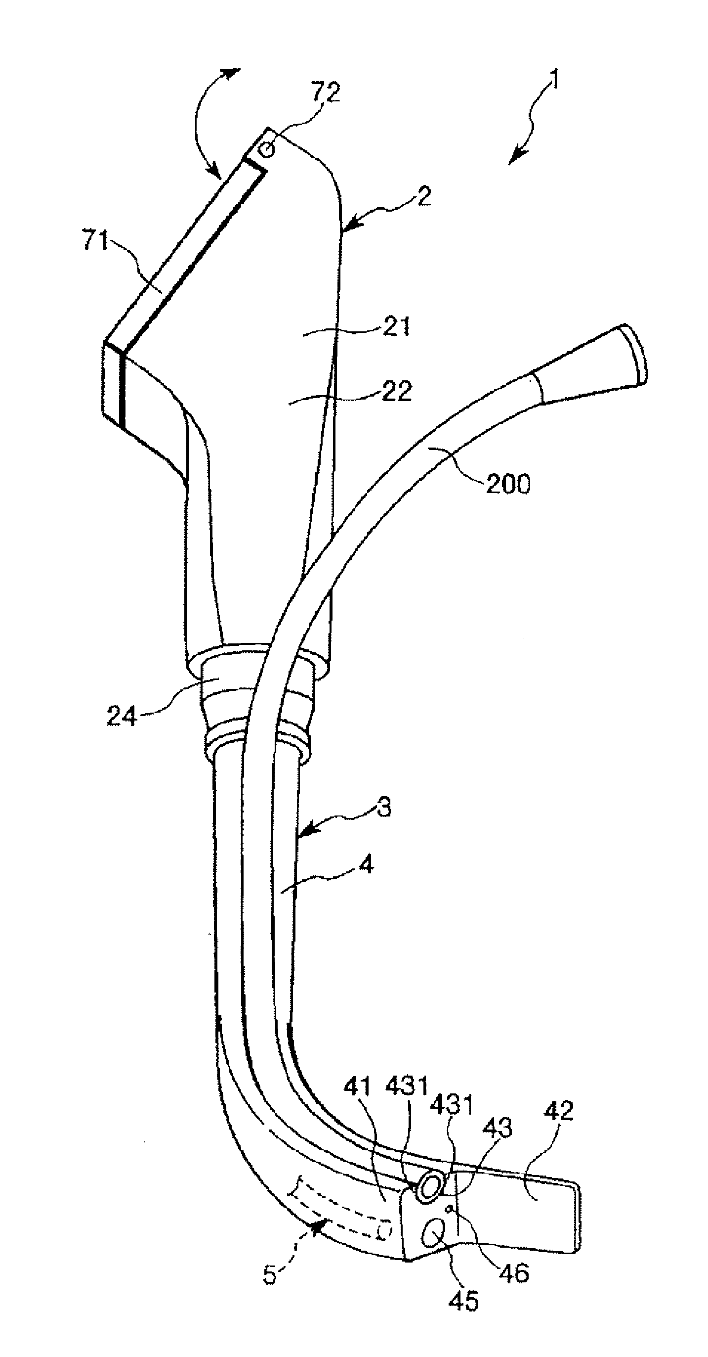 Intubation assistance apparatus and intubation assistance used in the apparatus