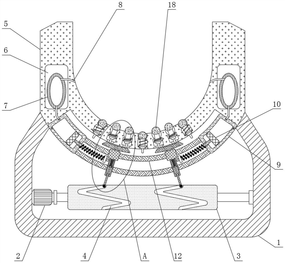 Leg massage device fixed on intelligent office table