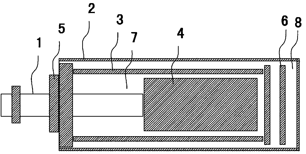 High-reliability shock-resistant linear displacement sensor and measuring method thereof