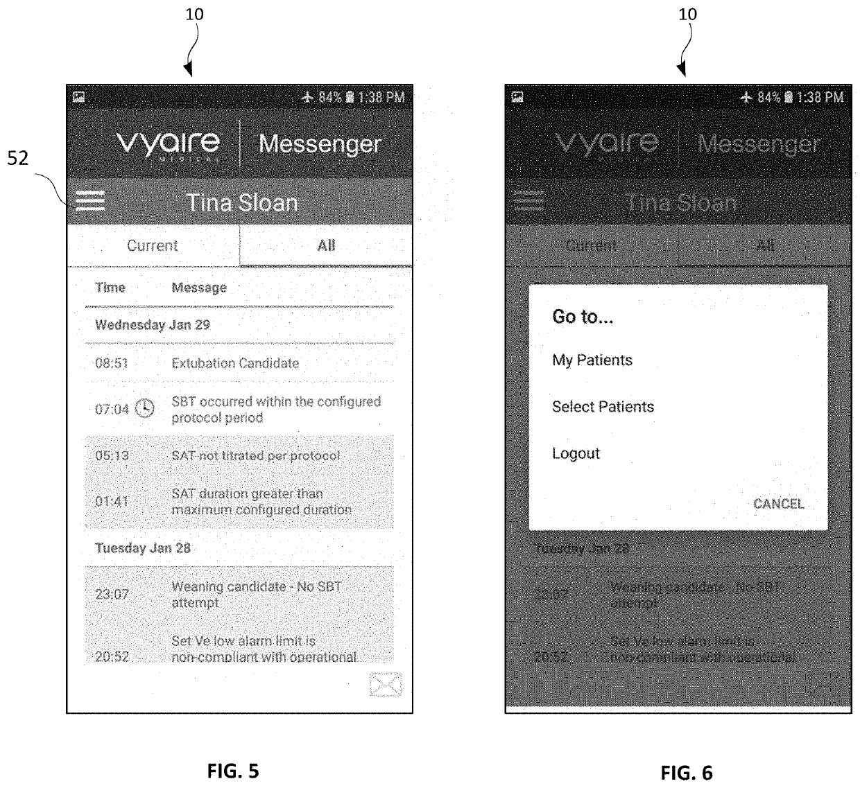 System and method for communicating health-related messages regarding ventilated patients