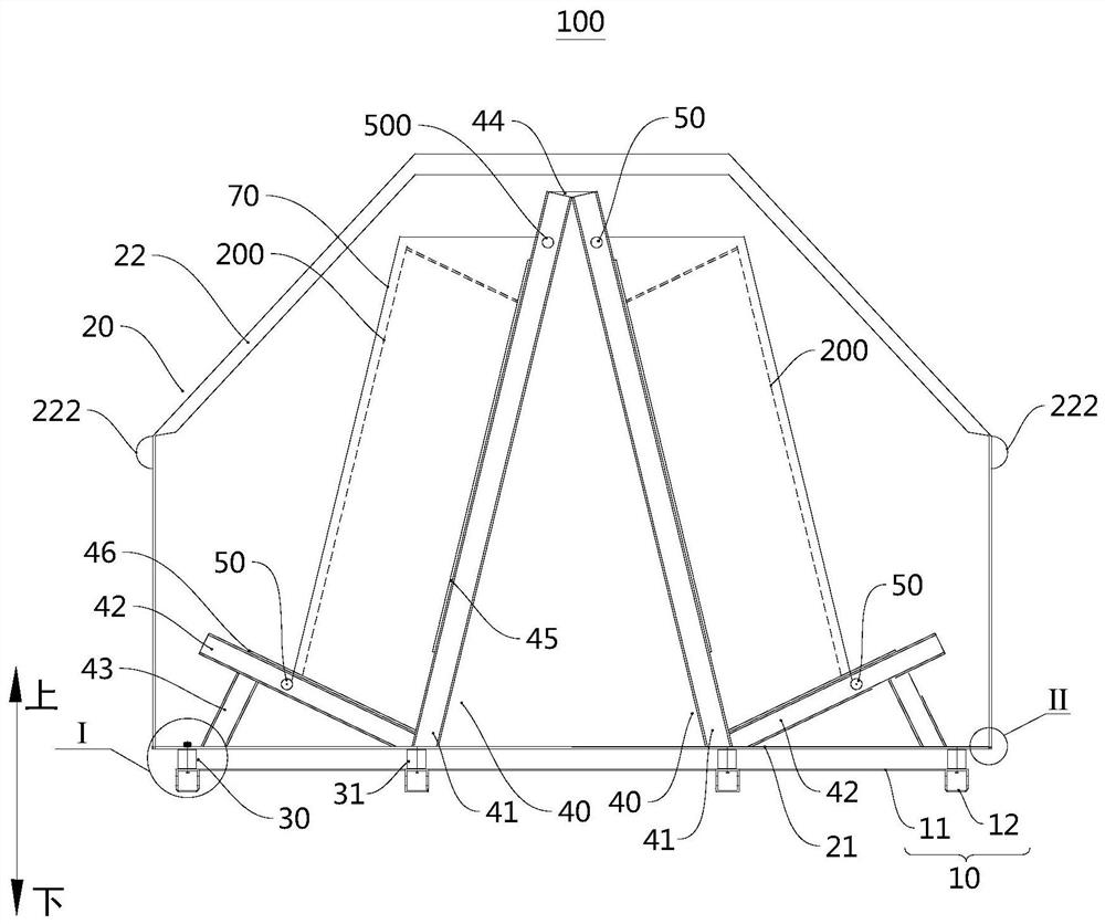 Glass packaging frame and glass packaging device