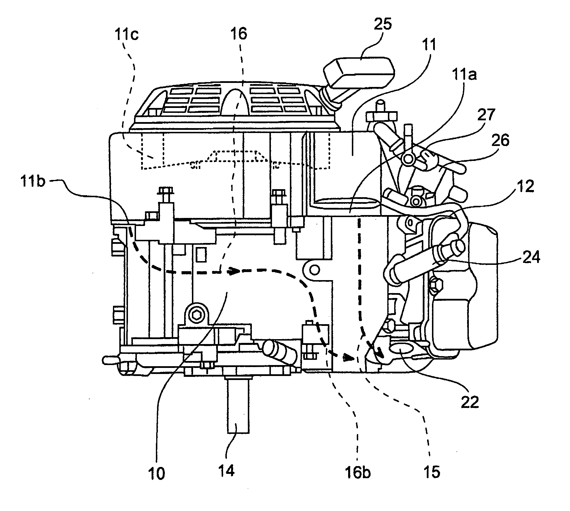 Forced-air-cooled engine equipped with cooling air guide cover