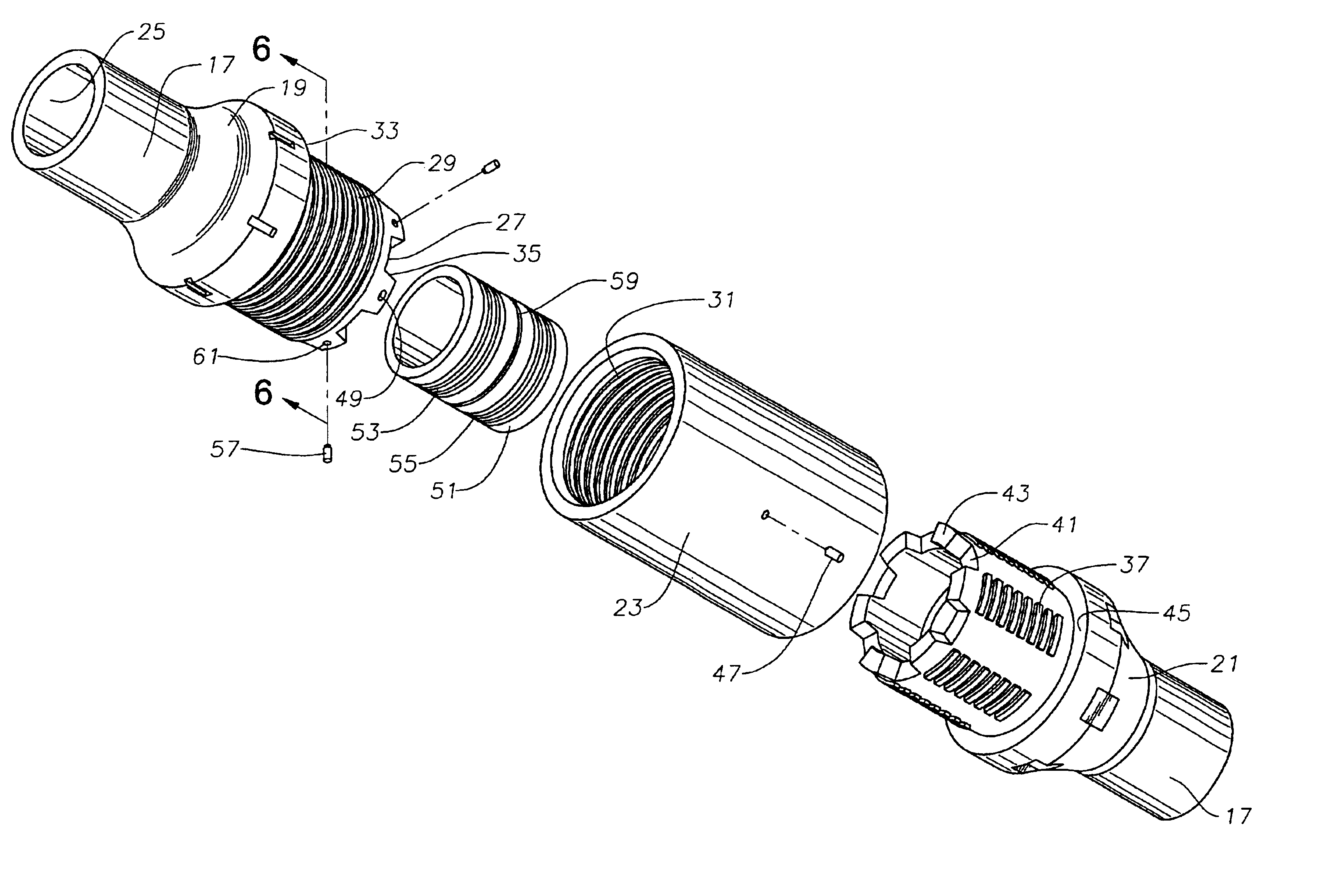Breech lock connector for a subsea riser