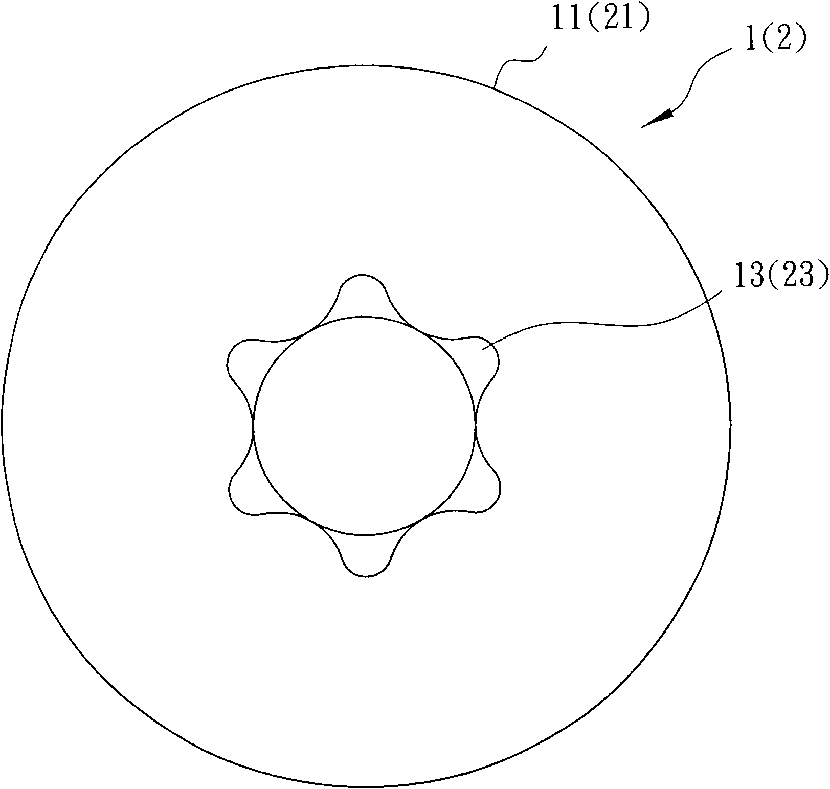 Hexagonal irregularly-shaped hole screw