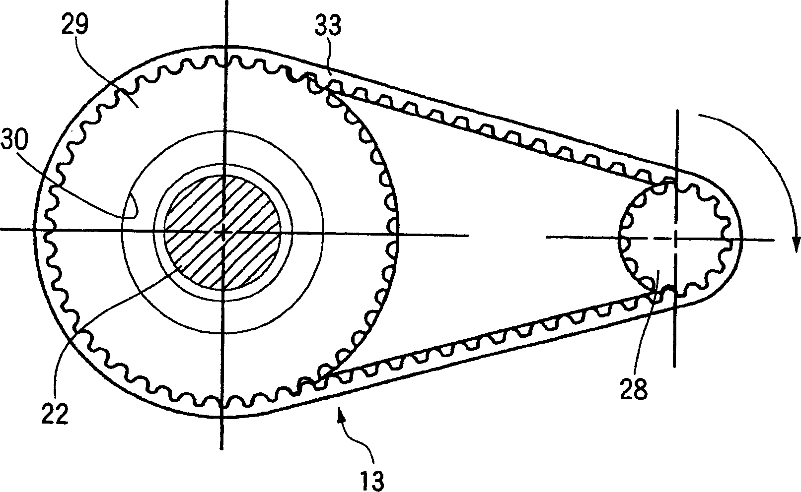 Belt speed reducer for electric power steering device and electric power steering device