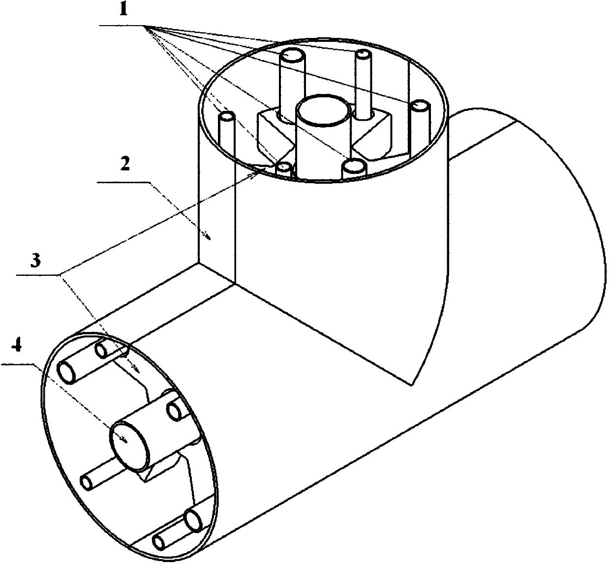 Composite multi-pipeline tee joint structure assembly