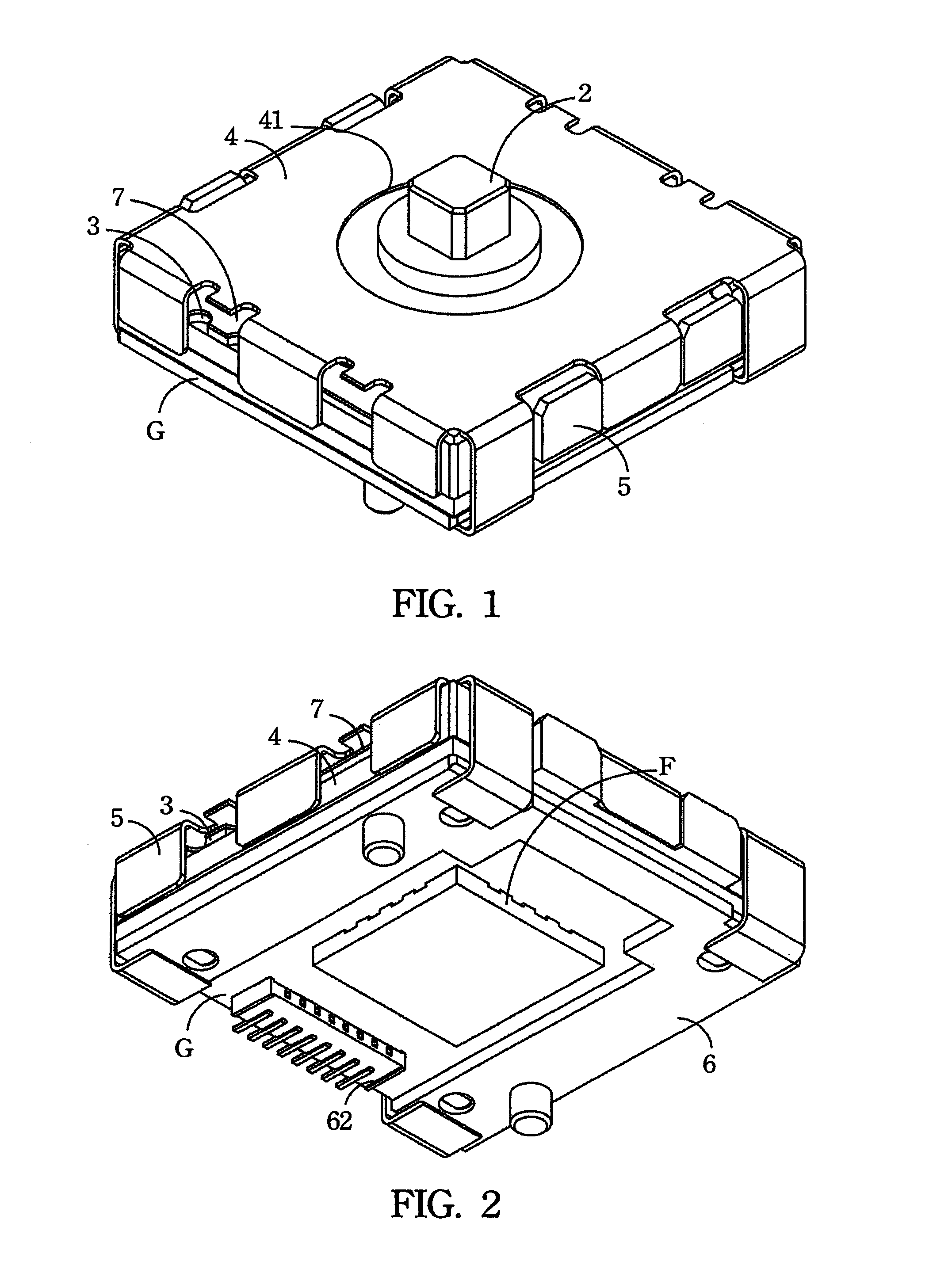 Low-profile multi-directional key switch structure