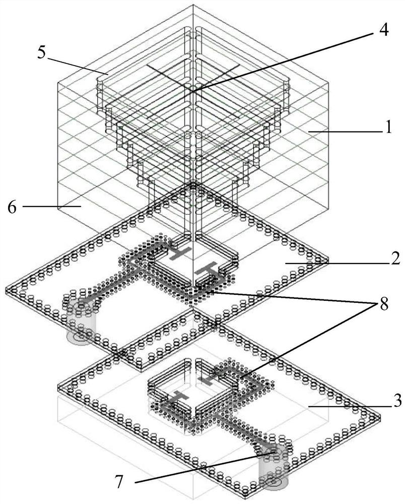 A ku-band balanced feed dual-frequency dual-polarization dielectric horn antenna