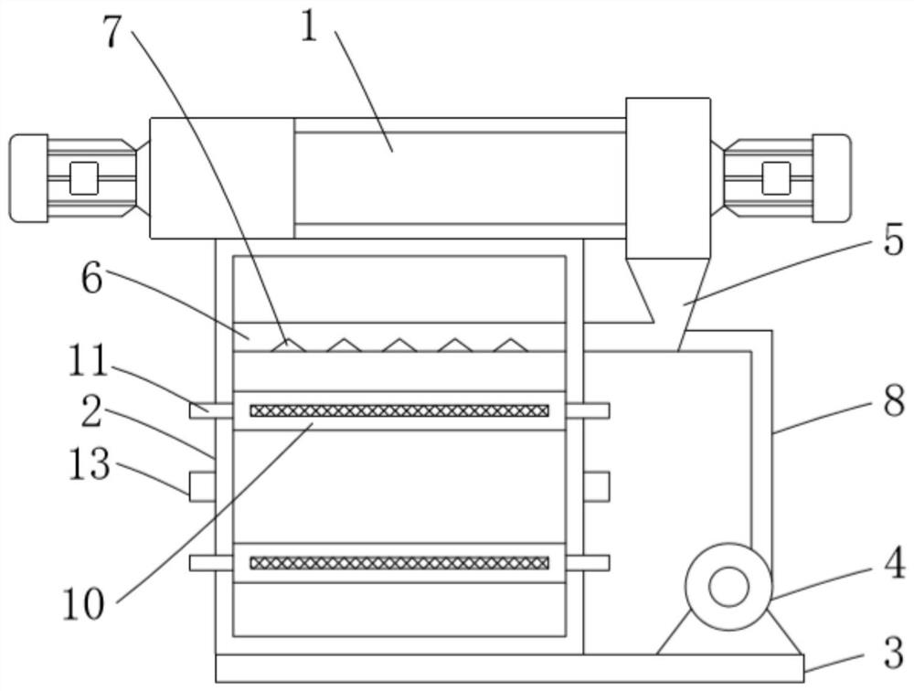 Color master batch particle screening device and granulator thereof