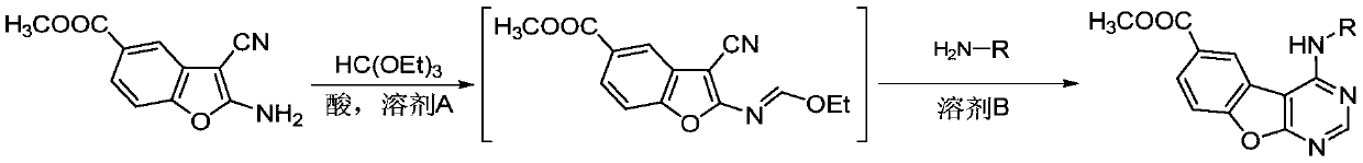 A kind of 4-substituted amino-6-methoxycarbonylbenzofuro[2,3-d]pyrimidine compound and its preparation and application