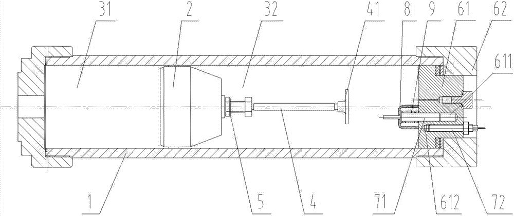 Energy accumulator with air leakage alarm apparatus and hydraulic operating mechanism