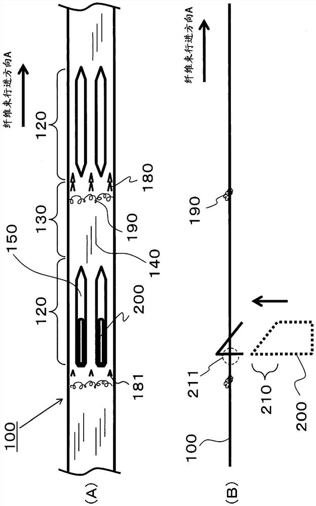 Partially divided fiber bundle and its manufacturing method