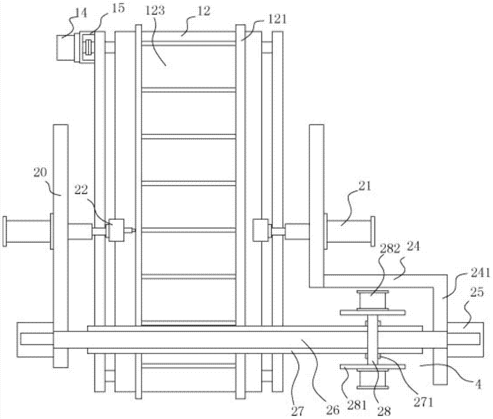 A feeding and clamping device for floor core board groove cutting mechanism