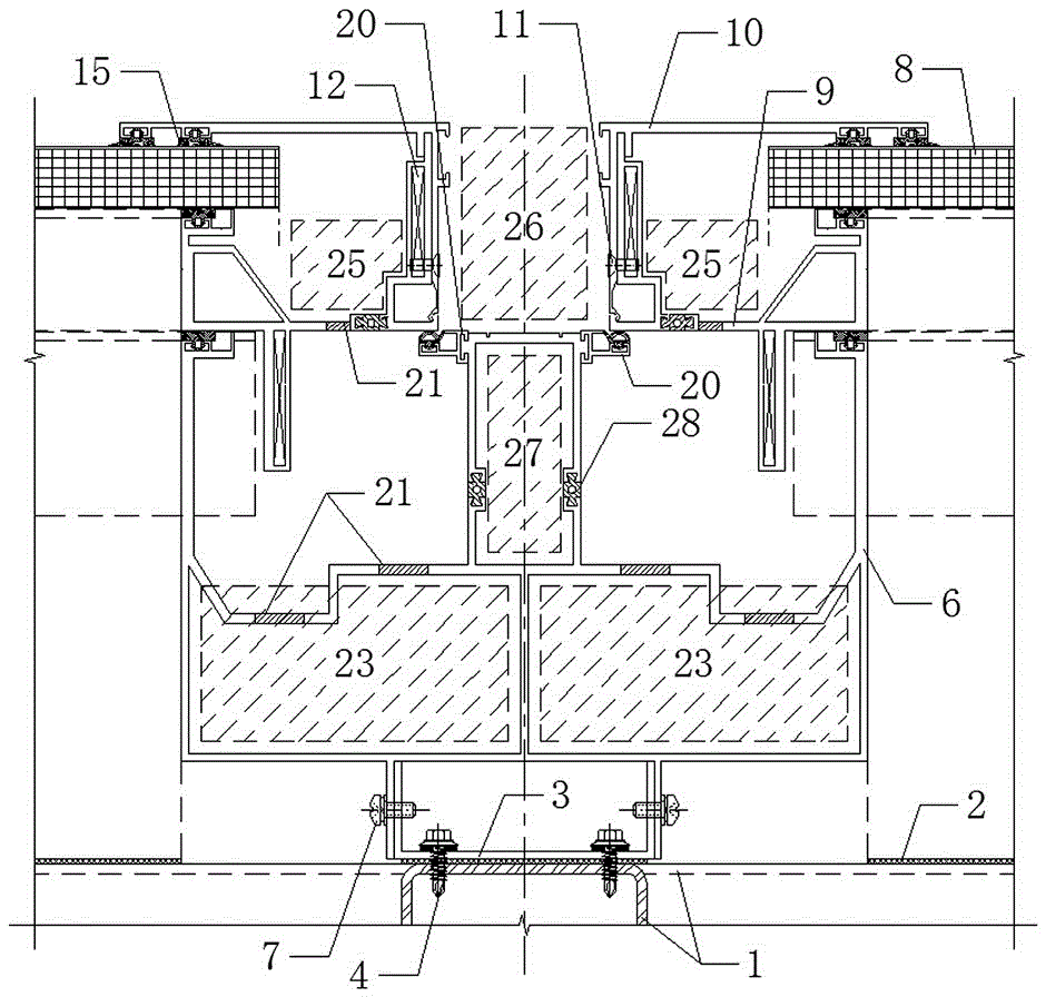 The sun panel opens the heat-resistant skylight, the non-destructive water-guiding cavity, the independent drainage, the heat-insulating safety window frame