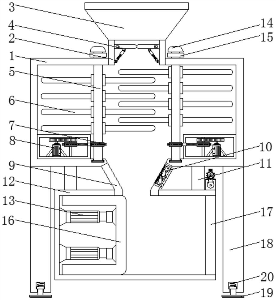 A waste plastic crushing and briquetting device