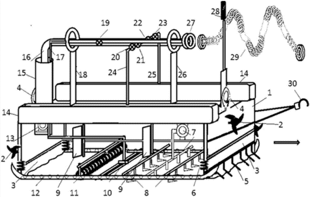 Underwater robot for treatment of endogenous pollution in lake water body and method for cleaning deposition pollutants