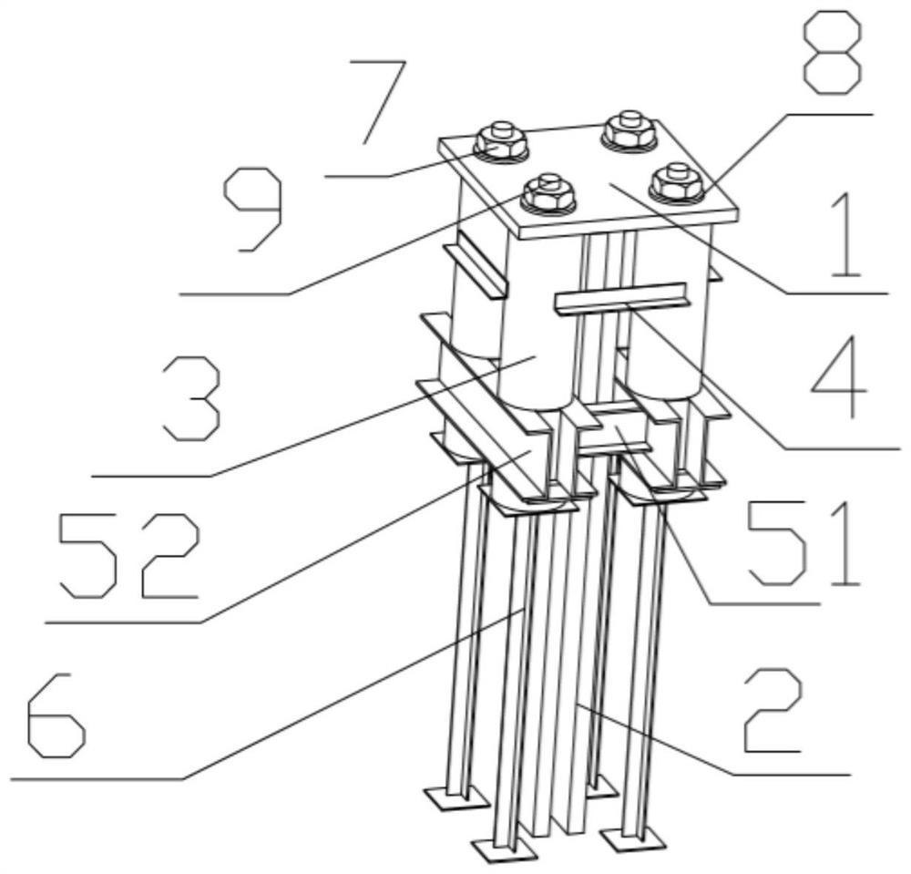 Gas turbine base fixing device and fixing device installing method