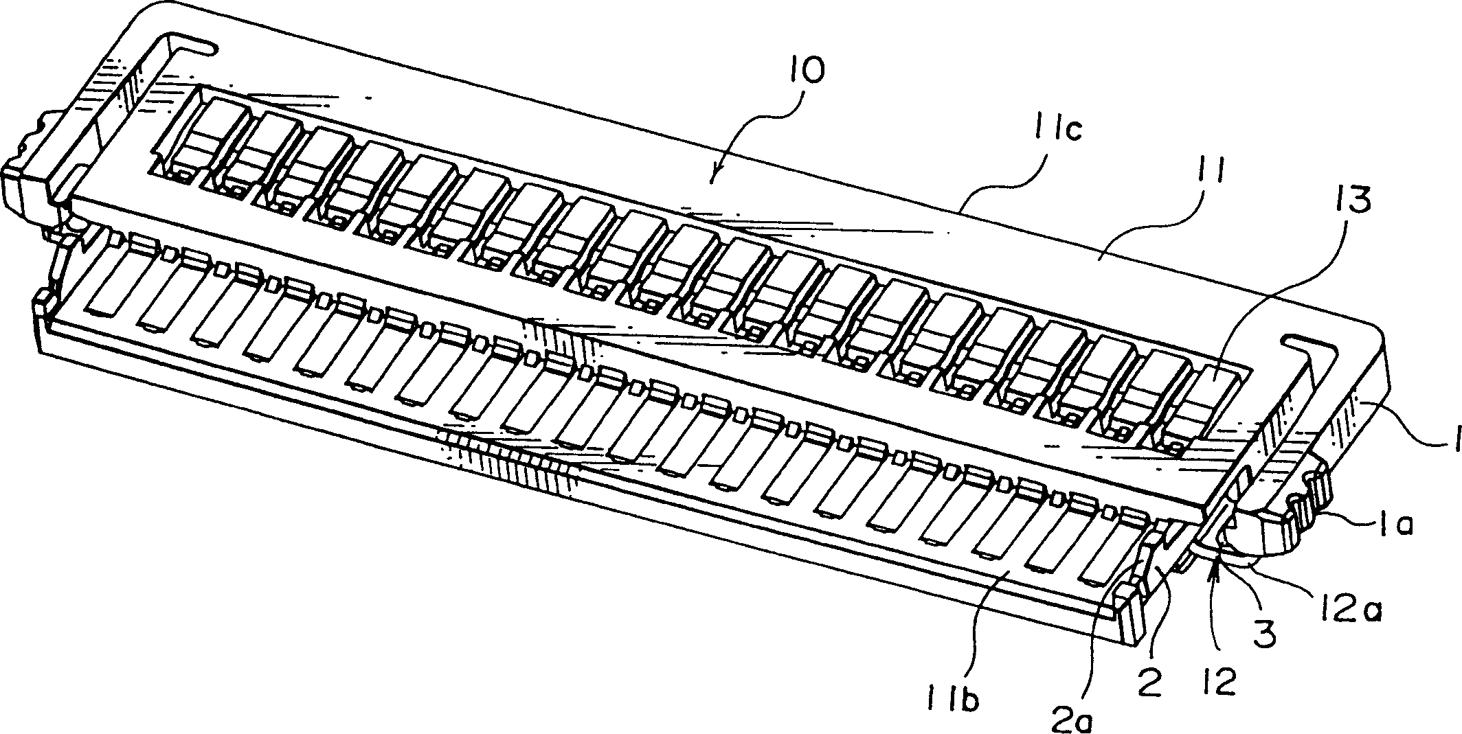 Thin electric connector with locking function