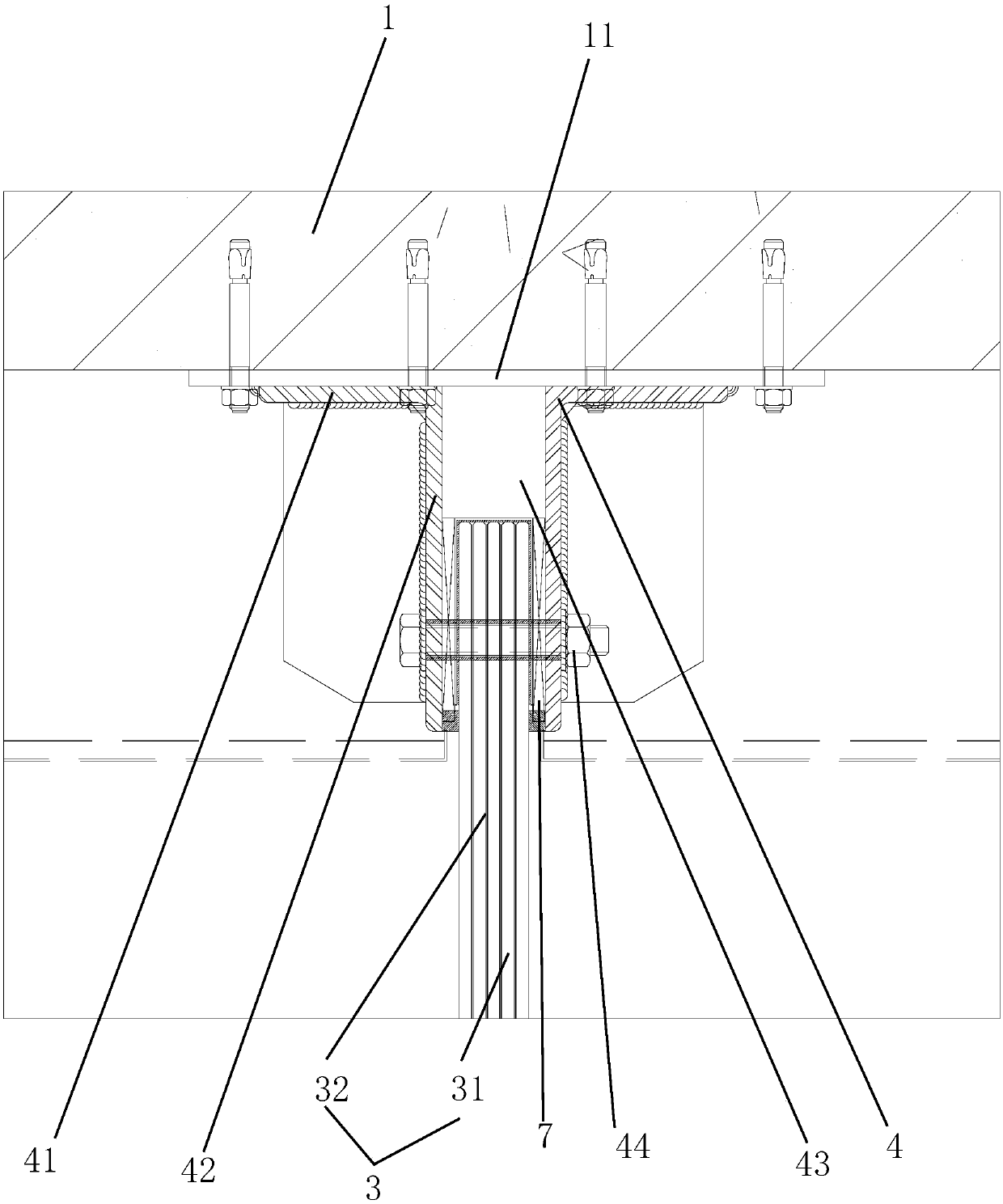 Transparent curtain wall system free from ribbed plates and installation method thereof