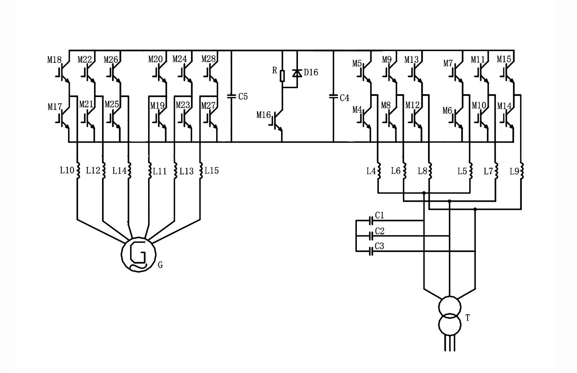 High-power three-phase triple direct-current chopping device