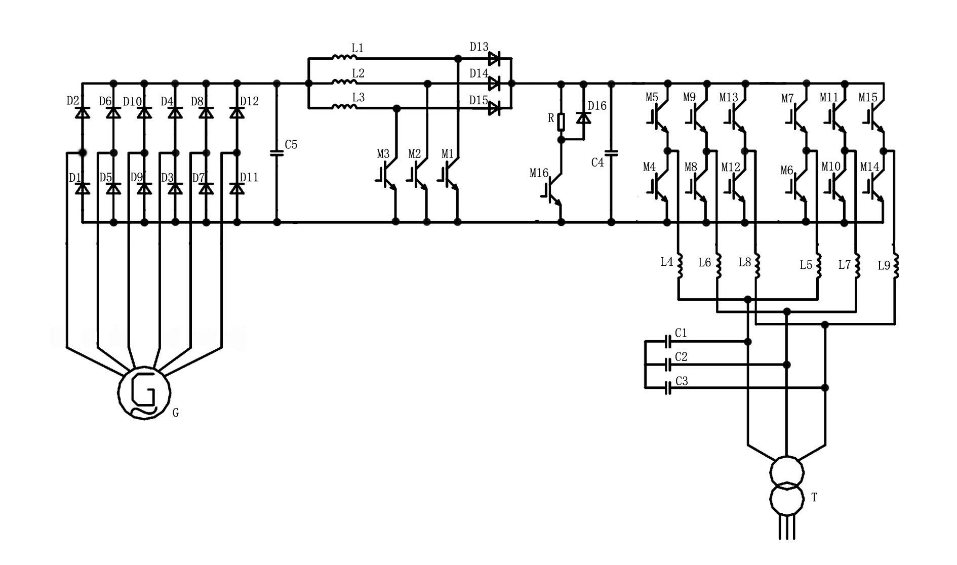 High-power three-phase triple direct-current chopping device