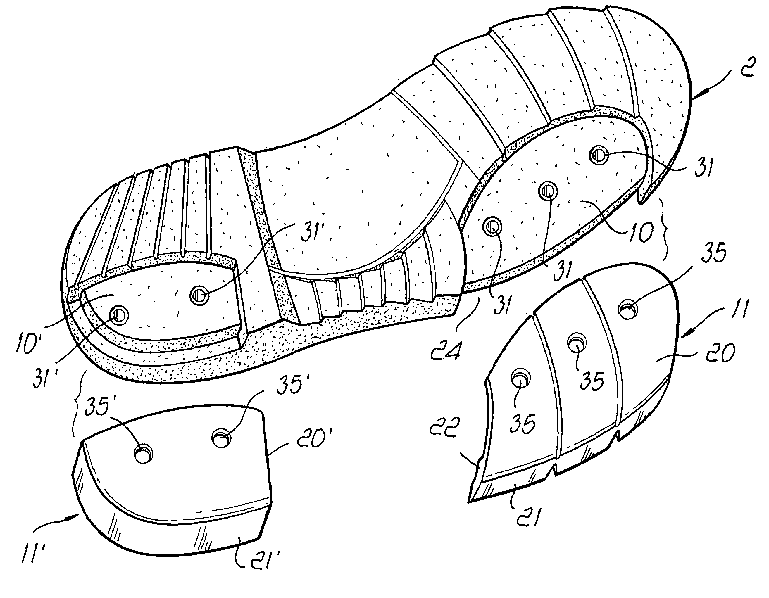 Sole for shoes particularly for practicing sports