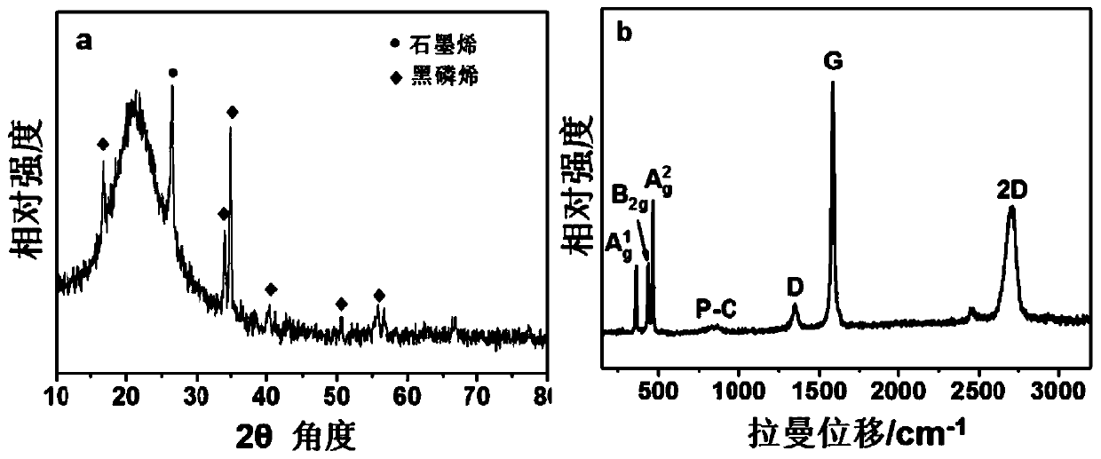 Three-dimensional porous black phosphorene/graphene for magnesium ion battery as well as preparation method and applicationgrapheme thereof