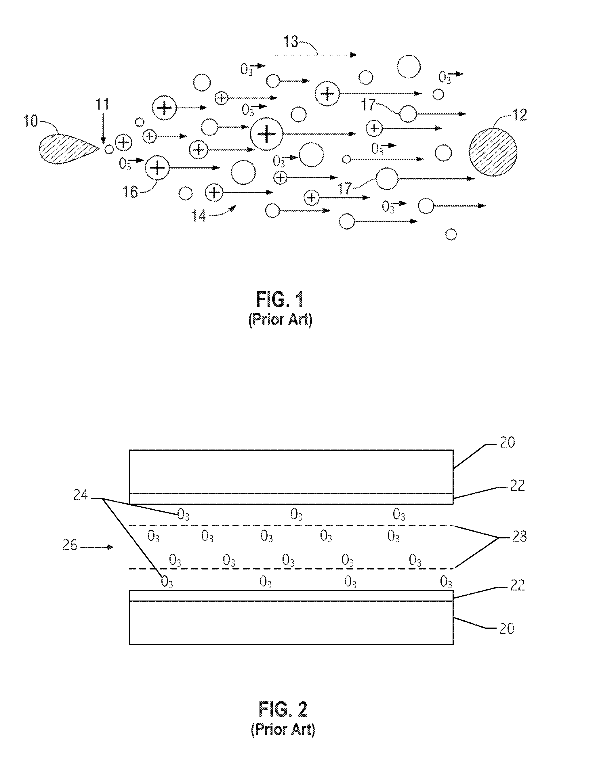 Electrohydrodynamic device with flow heated ozone reducing material