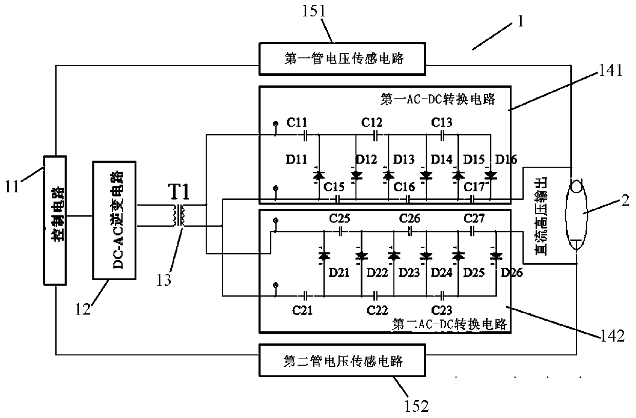 Light-weight low-voltage power supply X-ray generating device