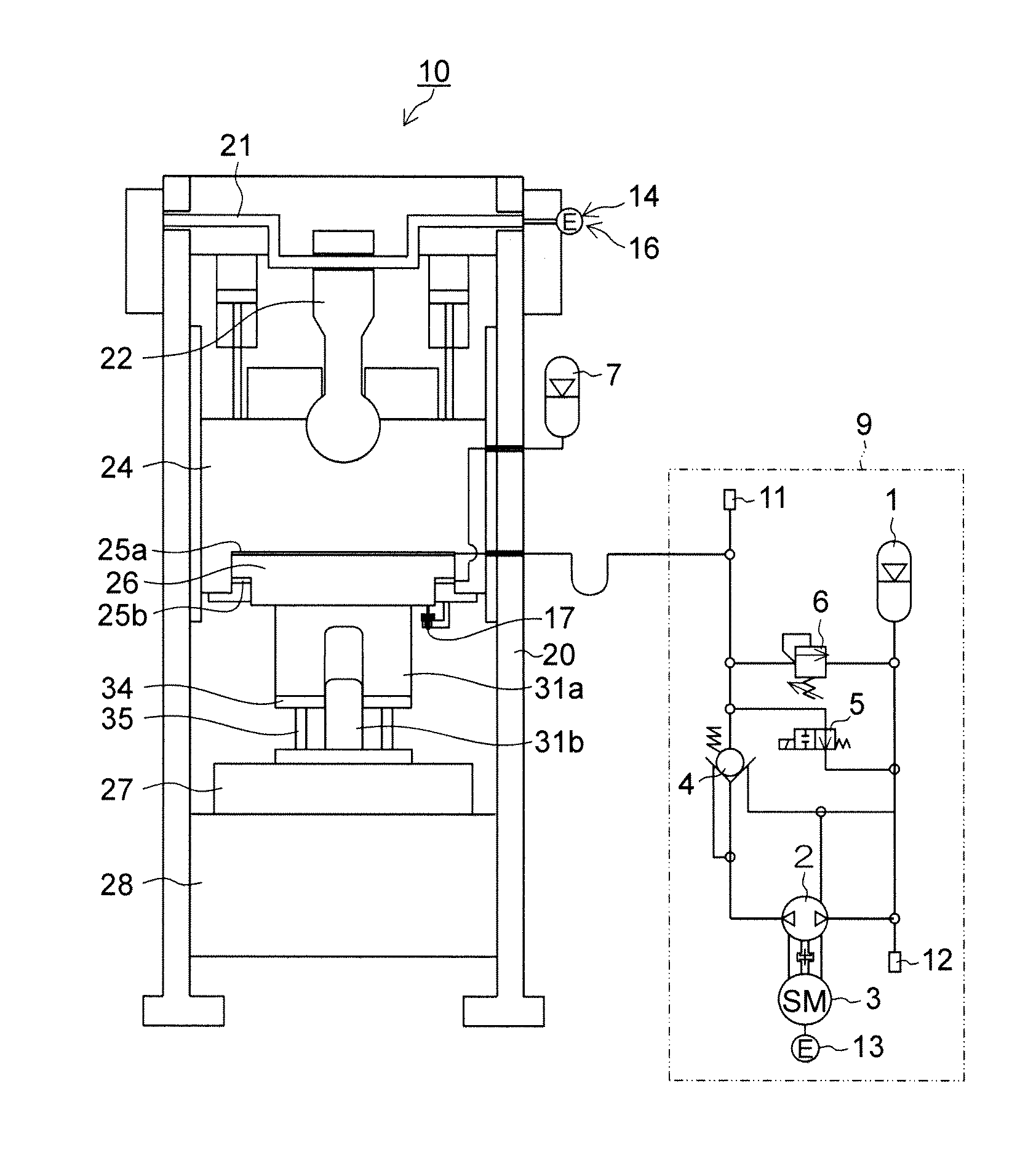 Press machine and method for controlling slide of press machine