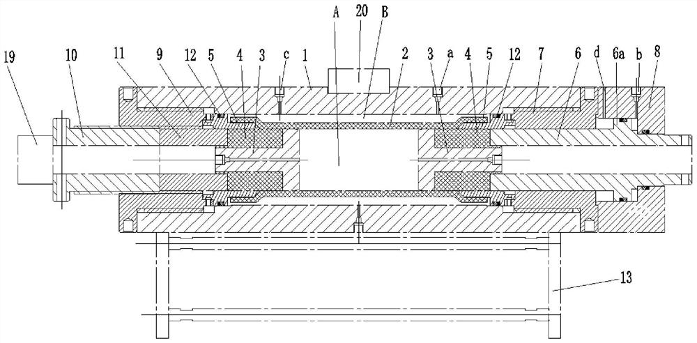 Pressure chamber for gas seepage test of coal rock samples