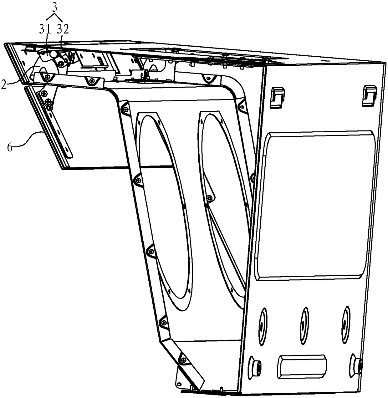 Rotating mechanism of range hood smoke baffle