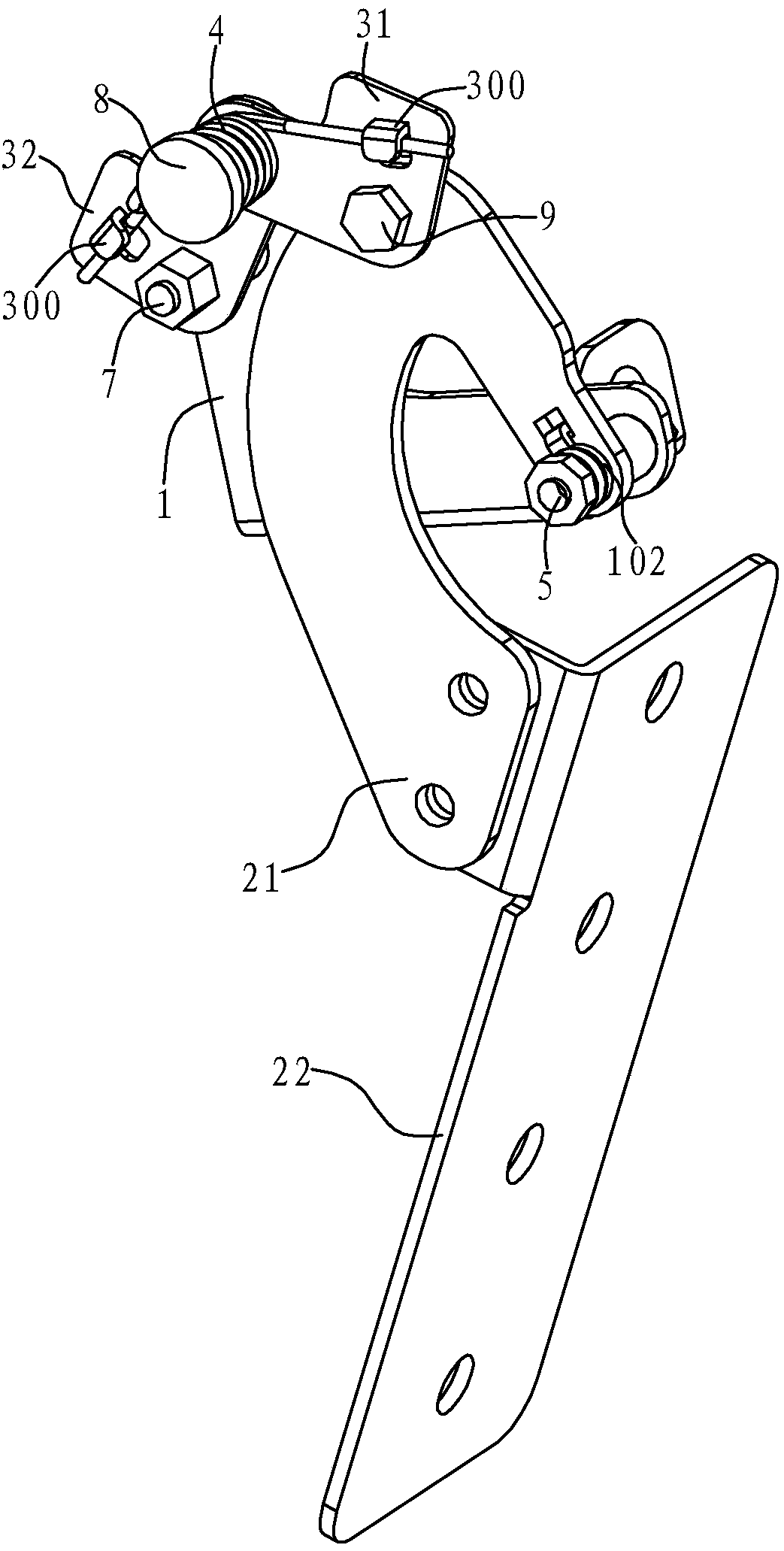 Rotating mechanism of range hood smoke baffle