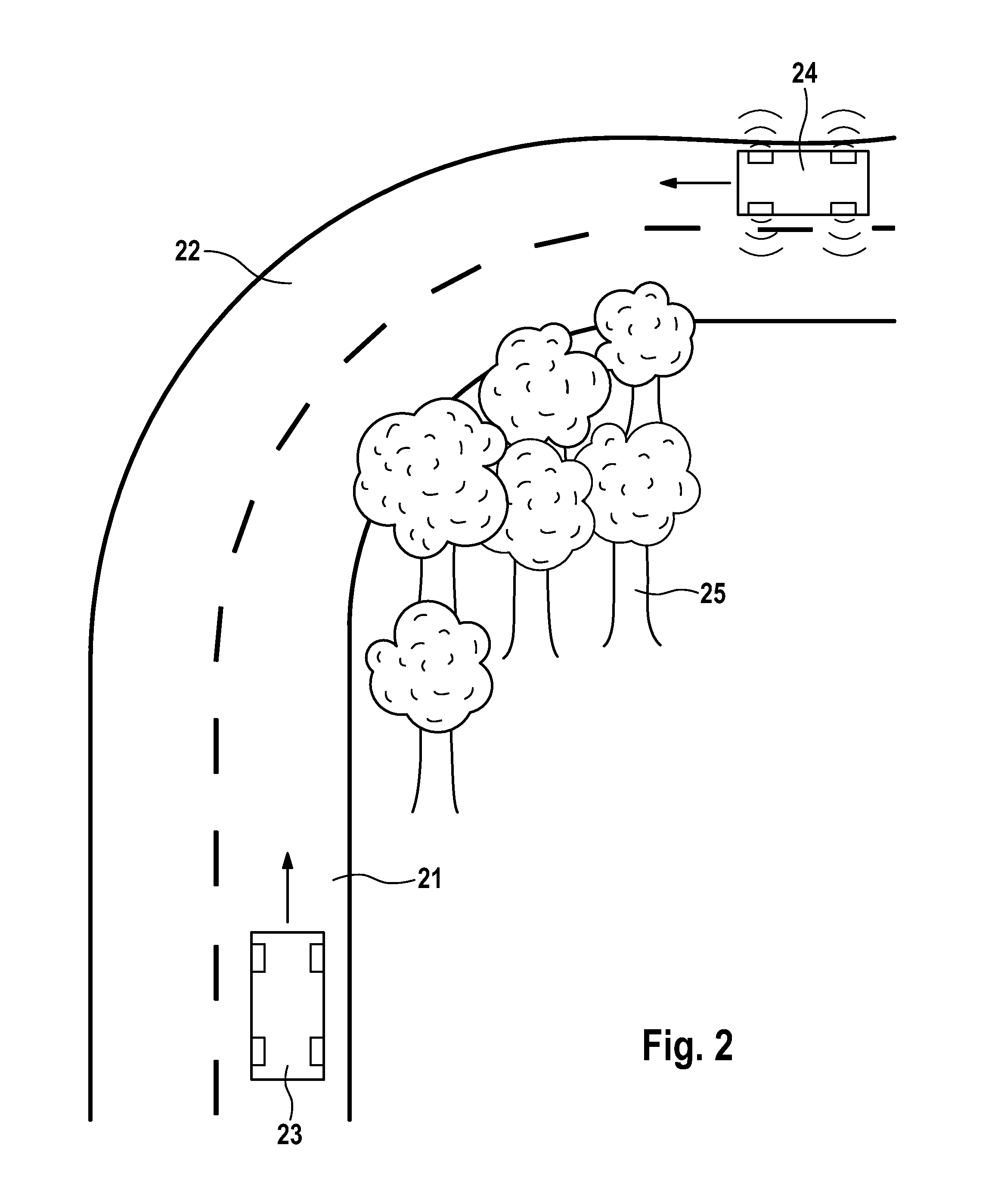Method and distance control device for preventing collisions of a motor vehicle in a driving situation with little lateral distance