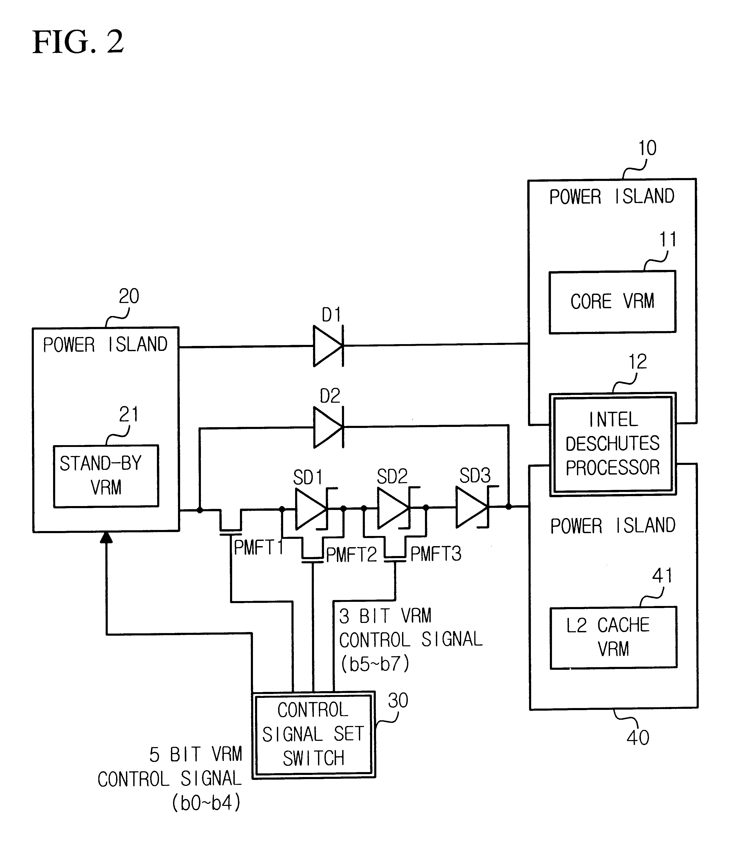 Fault tolerant voltage regulator module circuit for supplying core voltage and cache voltage to a processor