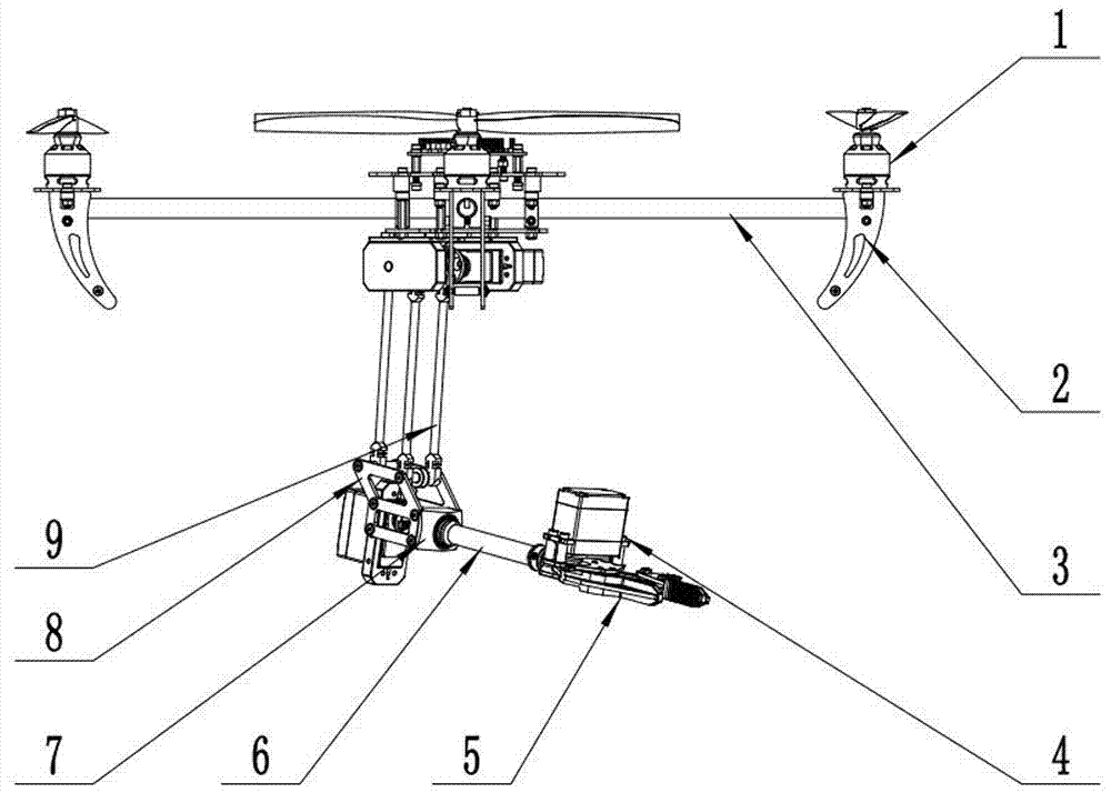Novel four-rotor unmanned aerial vehicle with mechanical arm