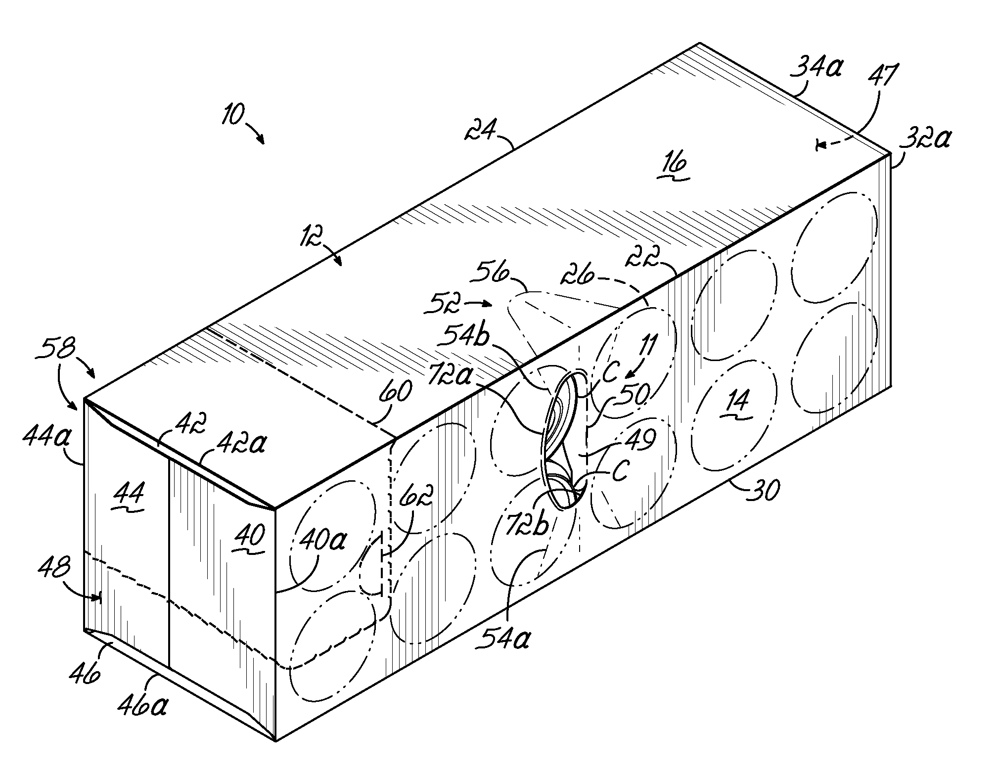 Carton and handle in multi-ply carton material