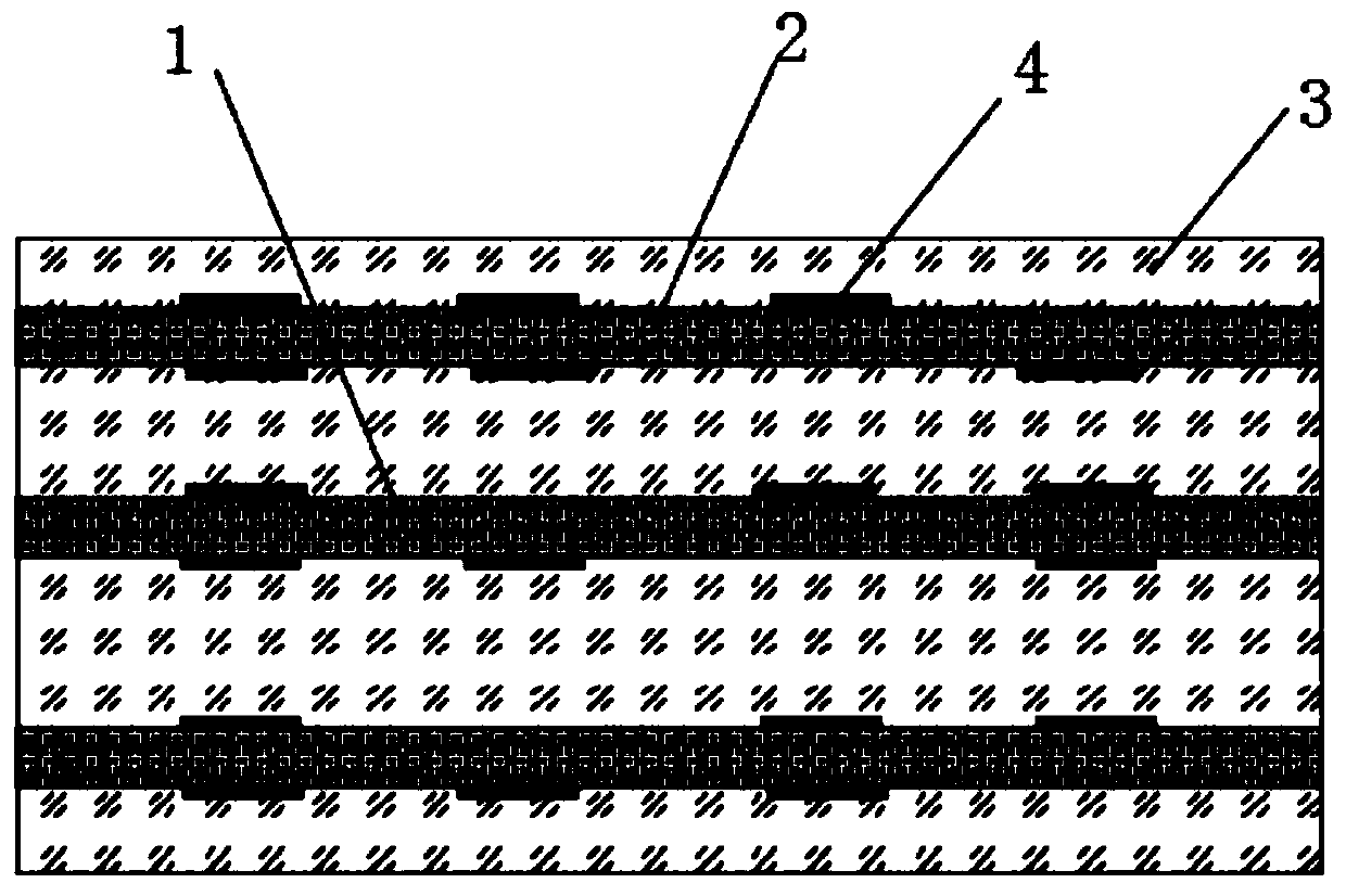 Circuit board based on fault discontinuous meshes and preparation process of circuit board