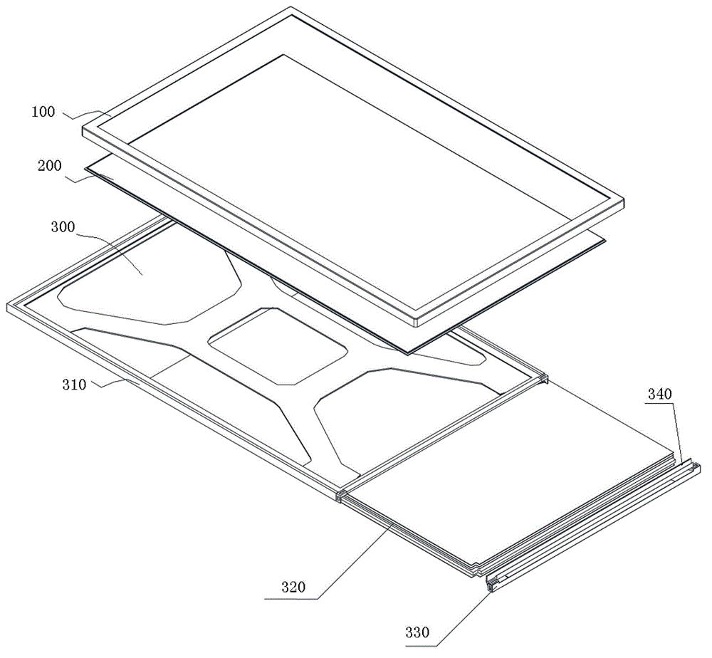 A back frame for installing a backlight, a backlight and a display device