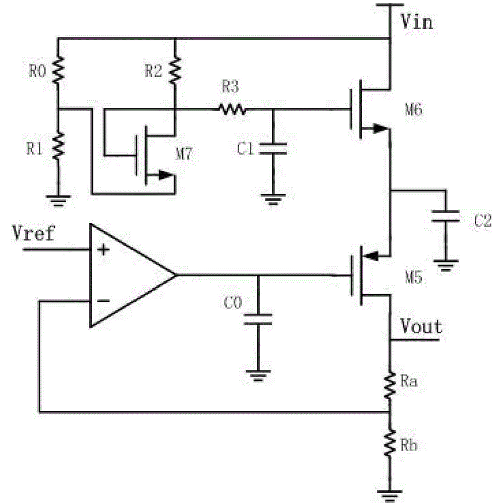 Low-dropout linear voltage regulator with high power supply rejection ratio