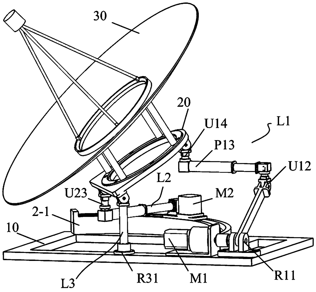 Parallel-type satellite antenna attitude adjusting apparatus