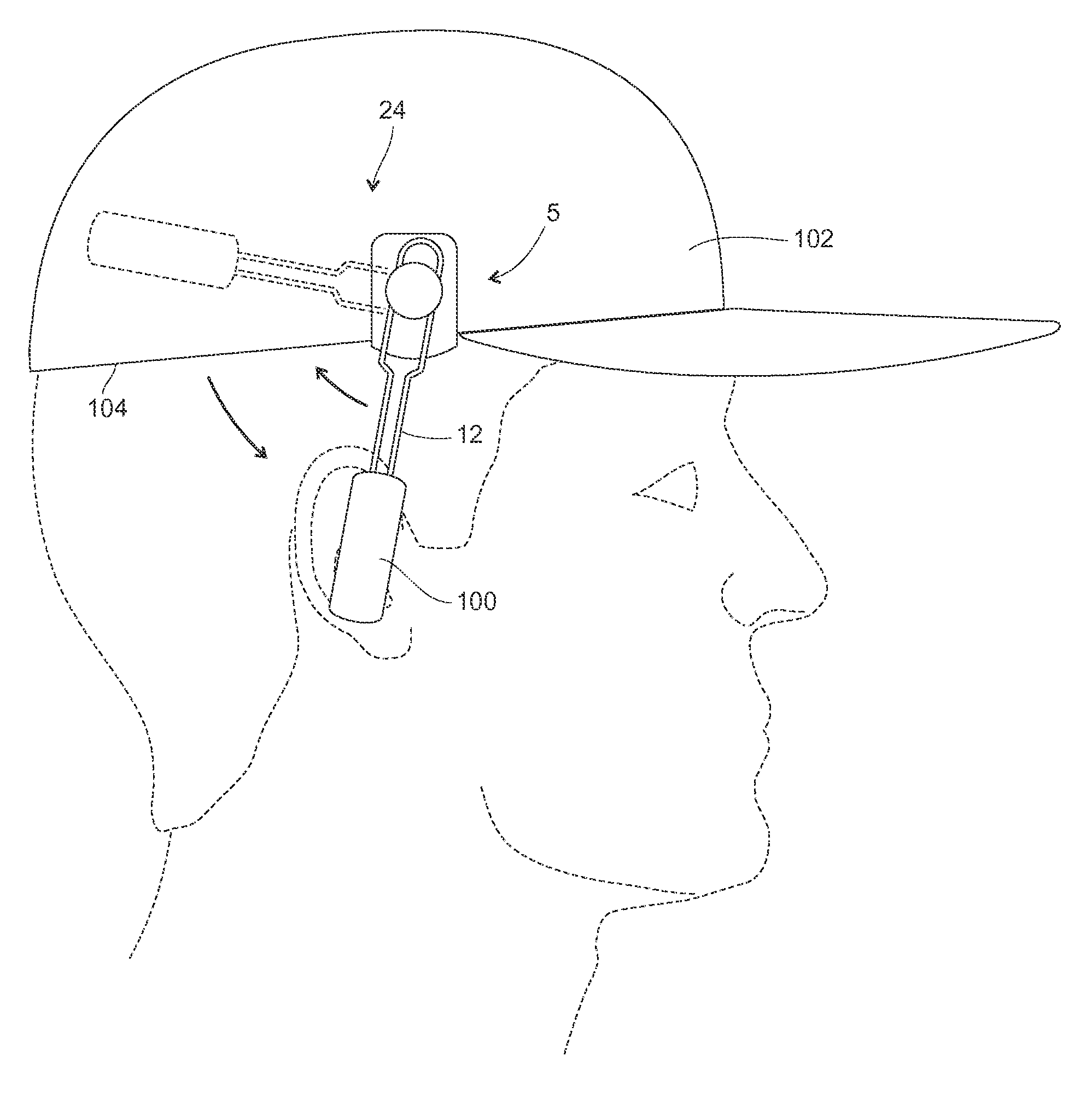 Bracket for suspending a wireless cell phone ear piece from a cap