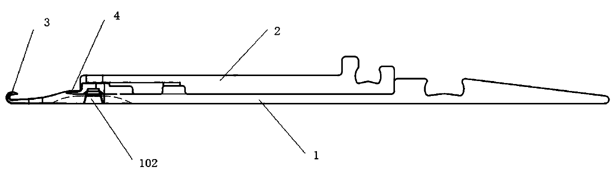 Compound needle of flat knitting machine