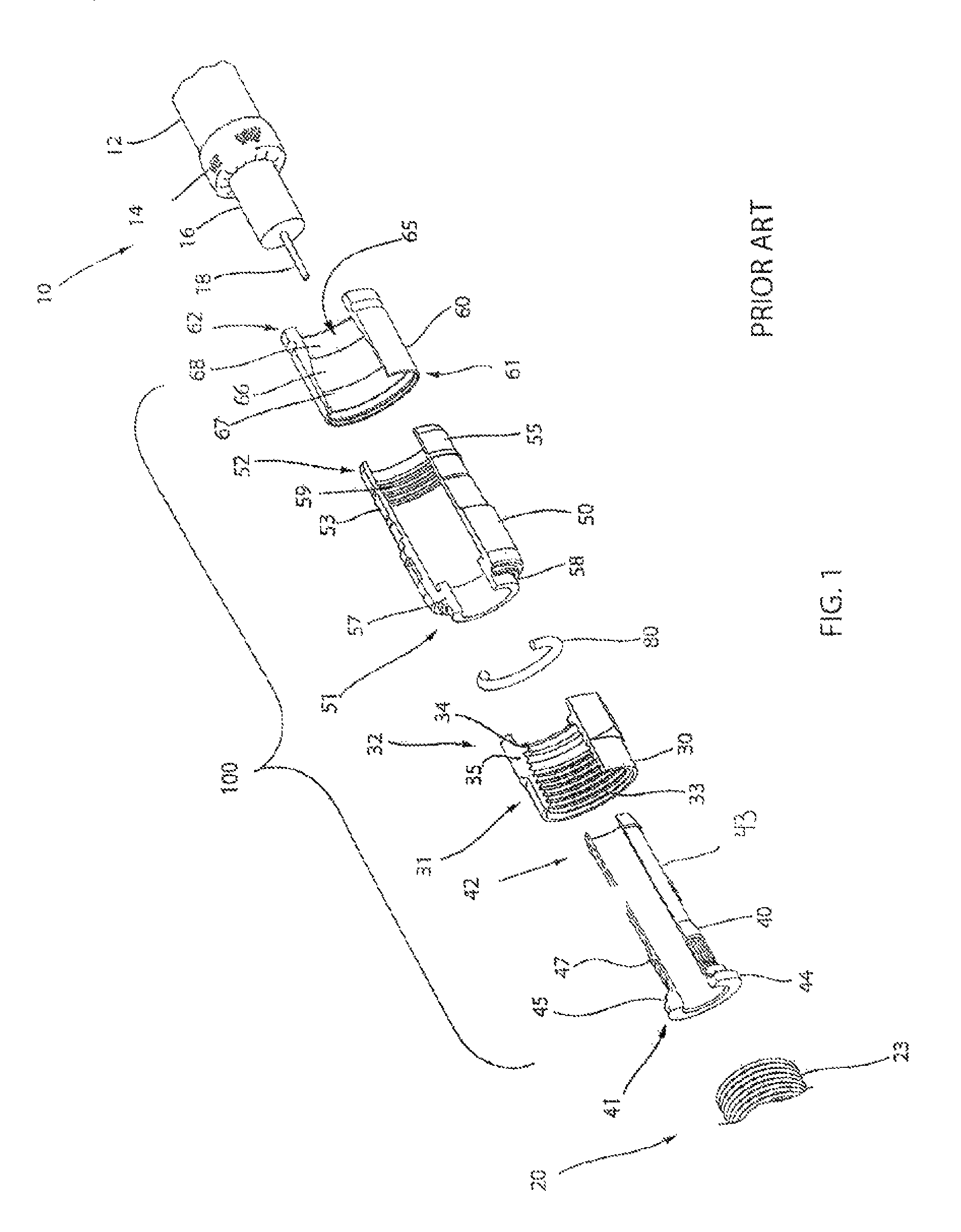 Cable connector having threaded locking collet and nut